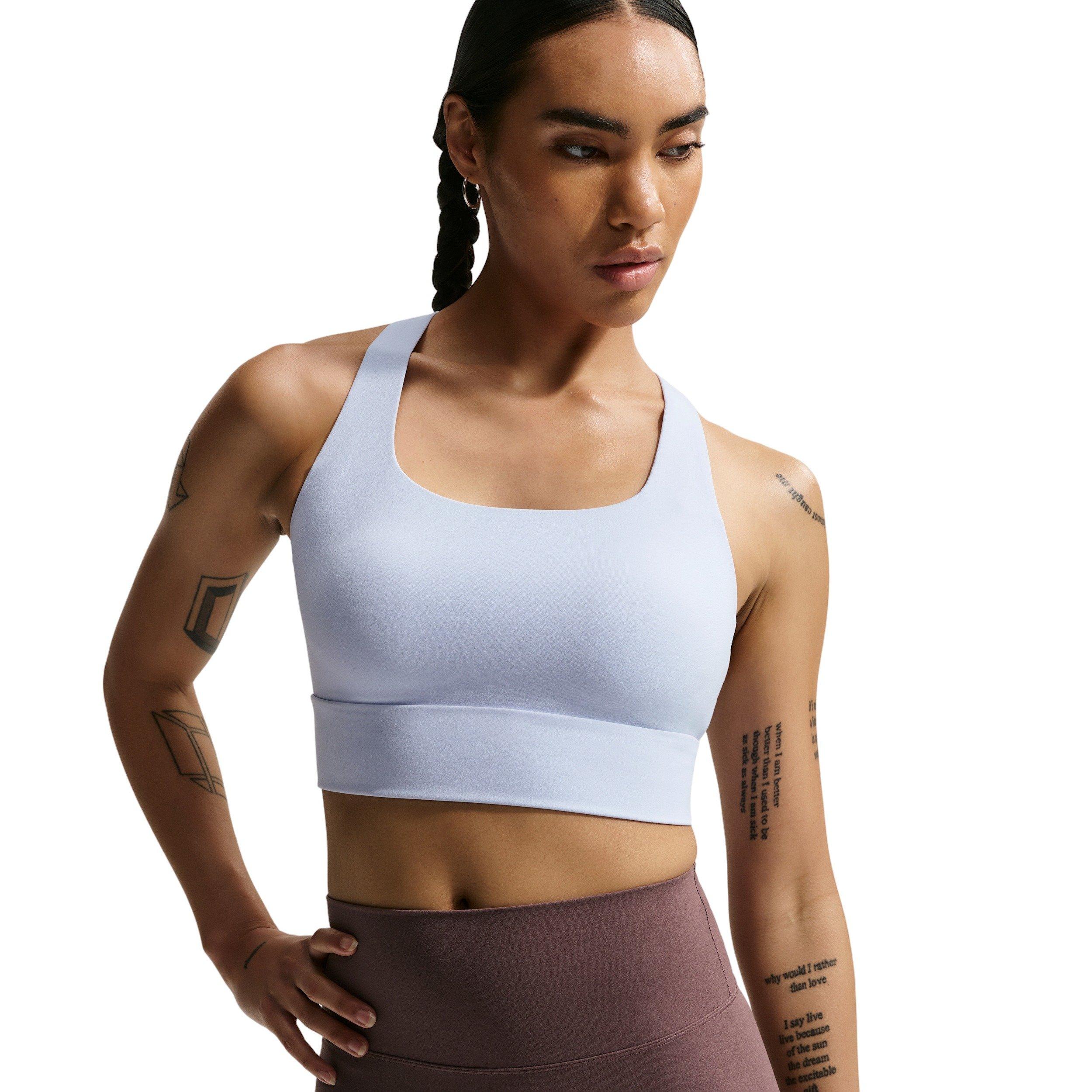 Nike Women's Zenvy Light-Support Padded Longline Sports Bra - LIGHT BLUE/GREY